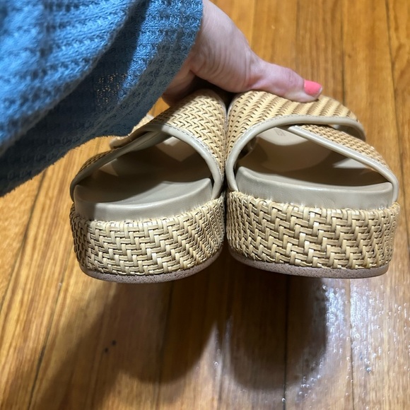 J/Slides QUACKIE Natural Vegan Woven Crossover Wedge Sandal NWOT 10 - Picture 5 of 8